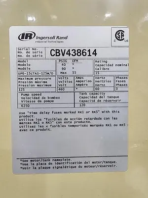 USED INGERSOLL RAND UP6-15CTAS-125W/D