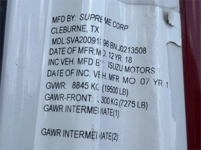 Used 2018 ISUZU VAN BODY TRUCK - DIESEL (2018) Box trucks Texas US | MachineryMax #1488266