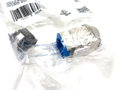 61SJK-RL6 | Leviton  ATLAS-X1 Cat 6 Shielded QUICKPORT Jack, Blue - New