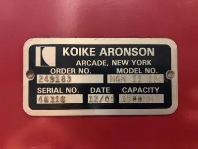 USED 2009 KOIKE ARONSON MASTERGRAPH MILLENIUM 1500