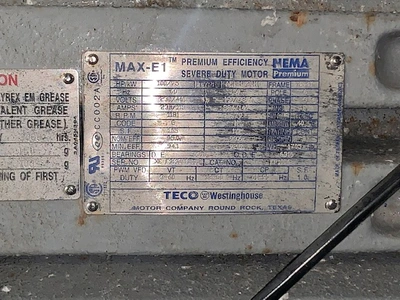 100 hp 1191 rpm 230/460v Teco Westinghouse AC Motor