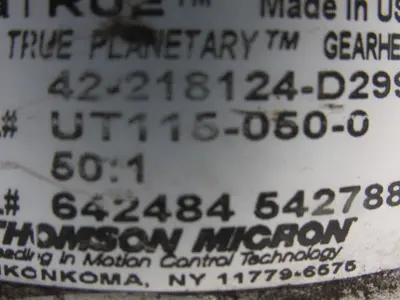Thomson Micron Ultra True UT115-050-0 In-line Planetary Gearhead  50:1 Ratio