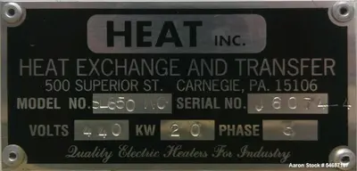 Used HEAT INC SL650-WC-4 Hot Oil Heaters Illinois US | Aaron Equipment #1515501