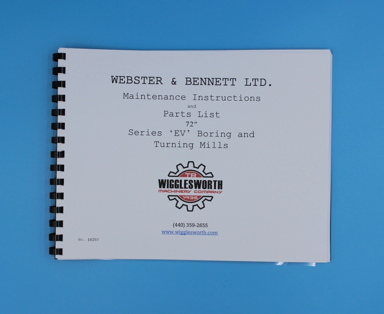 NEW WEBSTER & BENNETT EV Manual