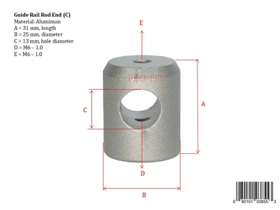 New | in-Stock PRO-FILL INC GUIDE RAIL ROD END A (12 MM, HOLE DIAMETER) Conveyor Parts | ProFill Inc #948298