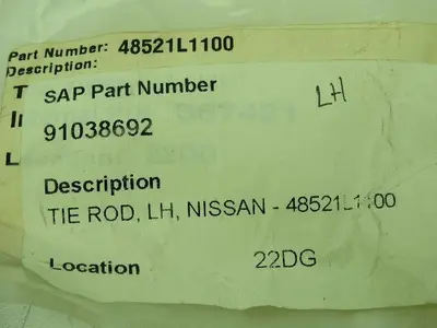 Nissan 48521L1100 Forklift Tie Rod End LH