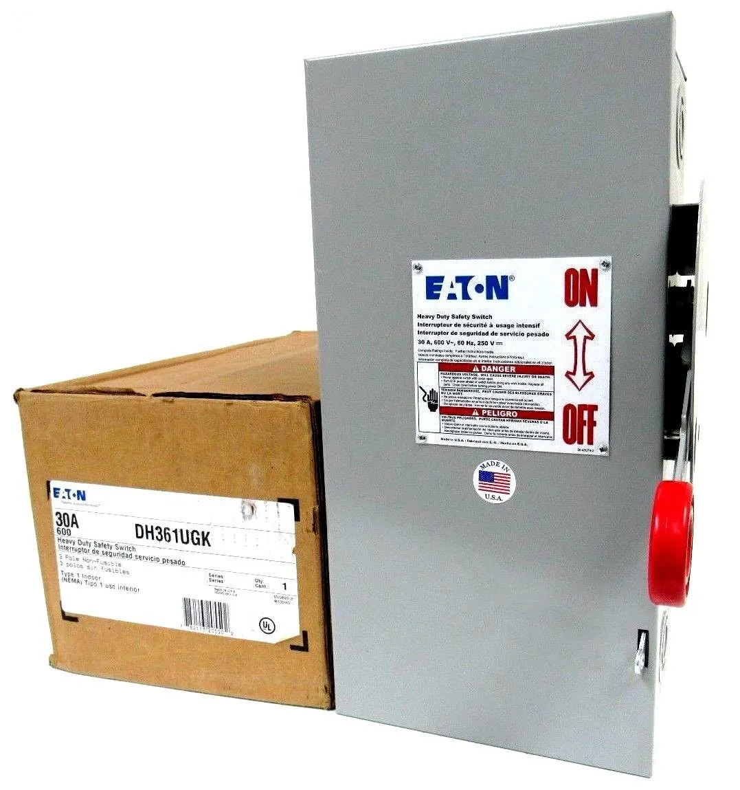 NEW EATON DH361UGK SAFETY SWITCH 30A 600V