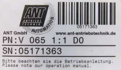 NEW ANT-ANTRIEBSTECHNIK.DE V-065 1:1 D0 GEARBOX 1:1 V06511D0