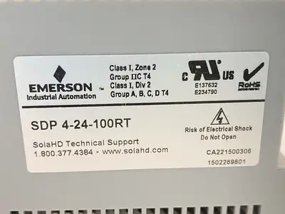 USED EMERSON SOLA HD POWER SUPPLY 4.2A 24VDC
