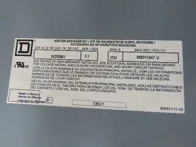 Square D NF442L2C NF Panelboard Breaker Box 200A 600Y/347V 3PH 4W 42 Circuit