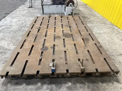 12' LONG X 8' WIDE X 5" THICK T-SLOTTED FLOOR PLATE / LAYOUT TABLE: YOBRO #23835