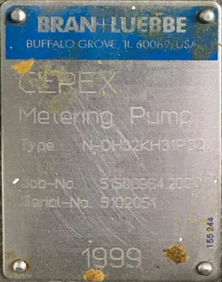 SPC8131  Pump Bran-Luebbe CEREX diaphragm metering pump, Stainless Steel Contact Parts