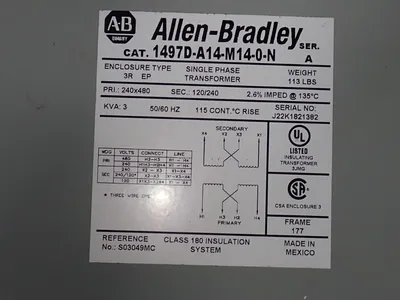Used ALLEN BRADLEY 1497DA14M140N Distribution Transformers Ohio US | HGR 24 #895317