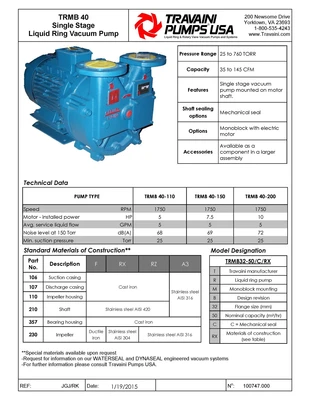 11.5 HP Travaini Vacuum Pump
