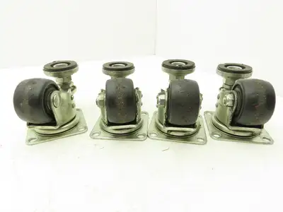 Caster Wheel 65x38mm (2-9/16"x1-1/2") With Stopper Brake Foot Lot of 4
