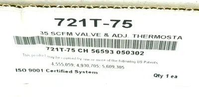 NEW VORTEC 721T-75 VALVE AND ADJUSTABLE THERMOSTAT 721T75