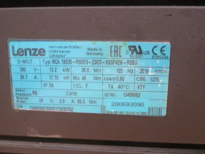 Used LENZE 19S35-RSOF3-ZOGO-KS5F42N-ROSU Motors (misc) Texas US | Aucto #1307114