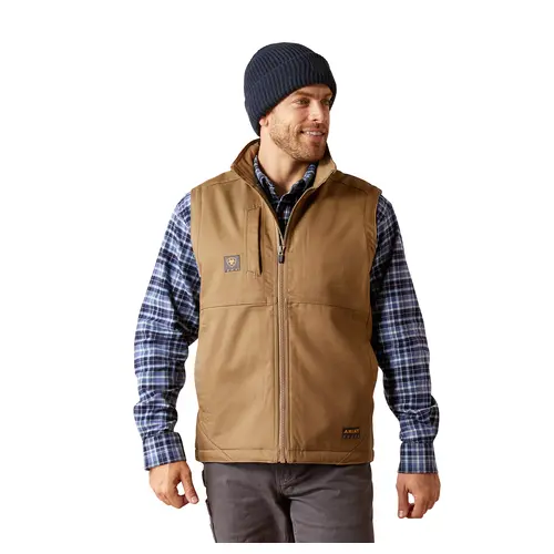 Ariat Men's Rebar Dura Canvas Field Khaki Vest Brown Size