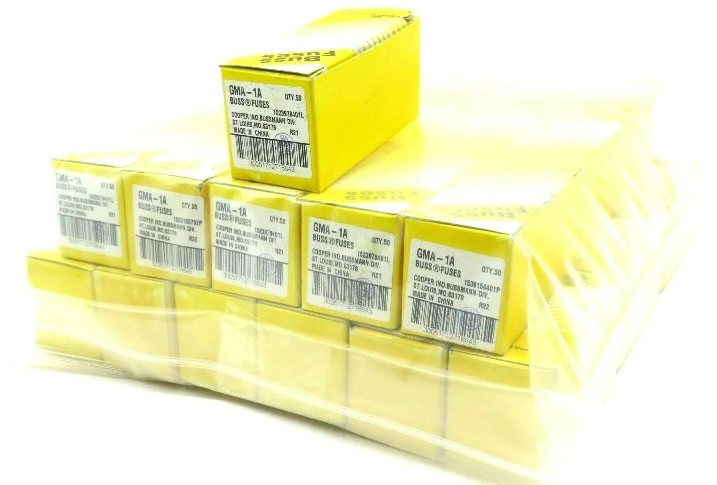 1700 NEW BUSSMANN GMA-1A FUSES GMA1A 34 BOXES OF 50