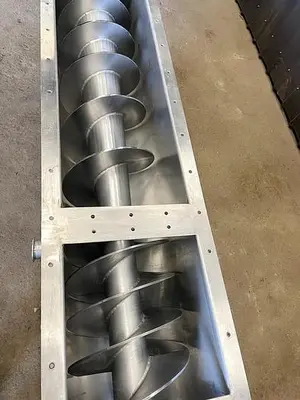 Used Screw Conveyor, 14'' Diameter X 204'' Long, Tapered Screw