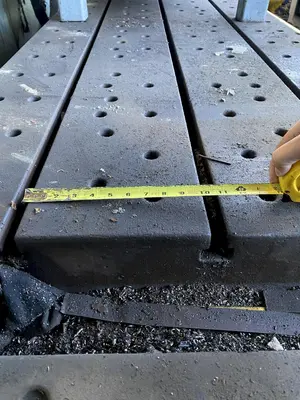 38" x 122" x 8.5" T-SLOTTED FLOOR PLATE. STOCK # 1161420
