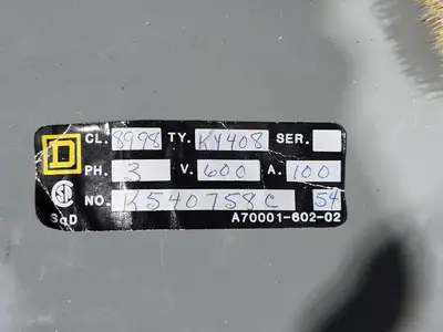 100 Amp 600 volts Fused Disconnect Switch 8998
