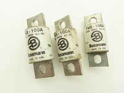 Cooper Bussman FWX-100A Fuse Dual Element Time Delay 100A 250V AC/DC Lot of 5