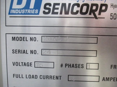Used SENCORP 24AS/2 Sealers California US | TNT Industrial #1323264