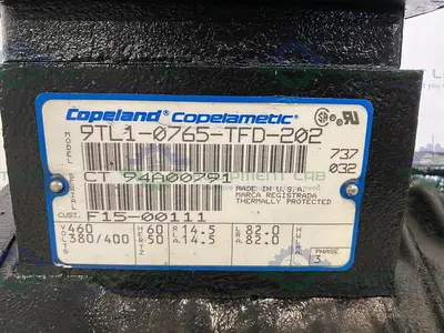 USED COPELAND COPELAMETIC 9TL1-0765-TFD-202 REFRIGERATION COMPRESSOR 7.5 HP 3 PHASE