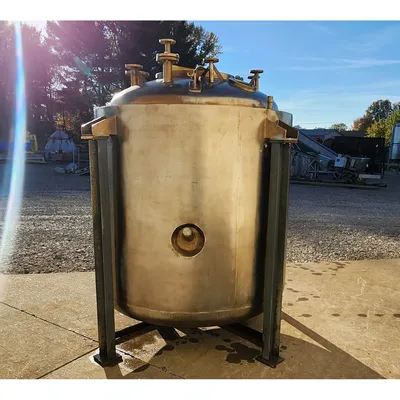 Used 2,000 L 316L Stainless Jacketed Pressure Vessel Reactor Slurry Feed Tank