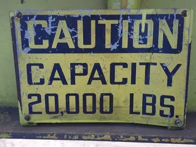 20,000 LB X 84" X 32" TO 62" WIDE CF CULLEN FRIESTEDT ADJUSTABLE PARALLELOGRAM SHEET LIFTER: STOCK #20437