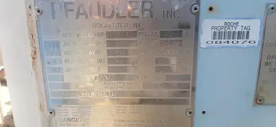 Reactor, 50 Gallon, Glass Lined, 150 PSI, Jkt, Pfaudler, #S738230