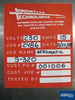 USED Aeromatic-Fielder Aeromatic Nica S320 Spheronizer, S/S