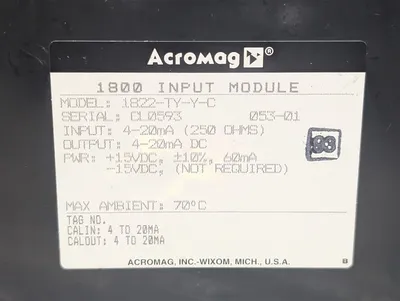 Acromag 1822-TY-Y-C Isolated Input Module Series 1800 053-01 Used