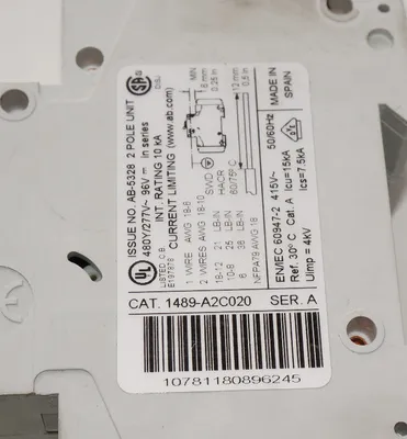 ALLEN BRADLEY 1489-A2C-020 CIRCUIT BREAKER 1489A2C020