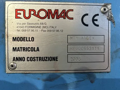 EUROMAC MTX INDEX 33 Ton CNC Turret Punch Press – High-Precision Sheet