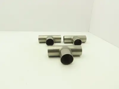 2" OD Tee Butt Weld Adapter Stainless Steel Tumble Finish A = 3 Lot of 3