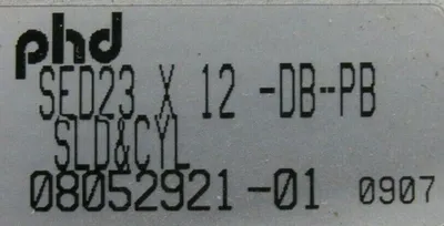 NEW PHD SED23X12-DB-PB SLIDE CYLINDER 08052921-01 SED23X12DBPBH4