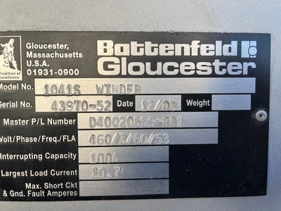 2003 GLOUCESTER ENGINEERING CO 1041 S SINGLE TURRET WINDER Winders, Single Turret | Mark One Machinery (18)