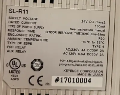 Keyence SL-R11 Relay Interface SLR11 Connector (BIN 3.5.1)