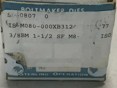 New | in-Stock STERLING DIE IS-M080-000XB3124-0002877 Taps & Dies Michigan US | Ideal Machinery #1308786