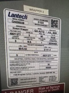 Lantech Orbital Pallet Wrapper #QA Auto – 4000+lb. Capacity