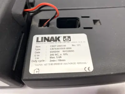 USED LINAK CARELINE LINEAR ACTUATOR W/ CB07-U0030-00 CONTROL BOX