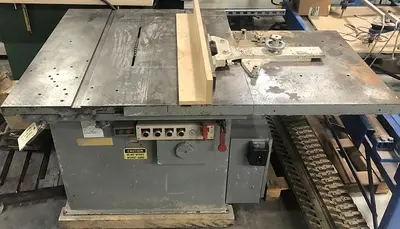 USED TANNEWITZ XJSH ROLLING TABLE VARIETY SAW WITH HYDRAULIC ADJUSTMENT
