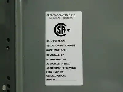USED 2012 PROLOGIC CONTROLS AB-PLC-SHL