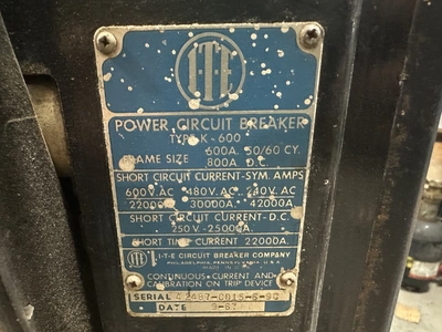 ITE Circuit Breaker Company 50/60HZ For low power distribution