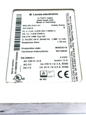 NEW SEALED LEUZE MSI-SR-2H21-01 SAFETY RELAY 50133016 MSISR2H2101