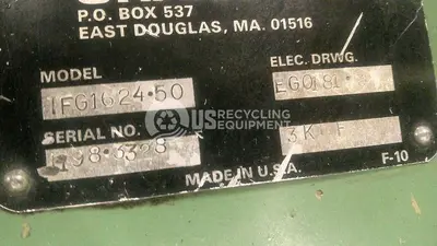 Used GRANUTECH 1FG1624-50 50HP GRANULATOR Granulators Missouri US | US Recycling Equipment #1469348