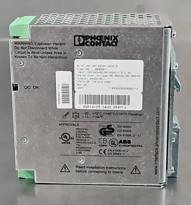 Phoenix Contact QUINT-PS-100-240AC/24DC/5 Power Supply. 4D-21