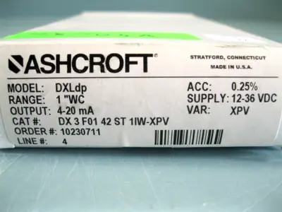NEW Ashcroft DX 3 F01 42 ST 1/W-XPV